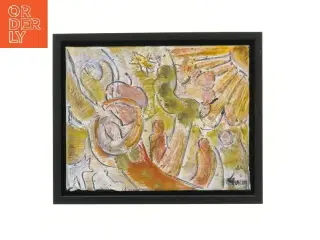 Maleriet i sort ramme (str. 22x4x27 cm)