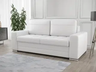 VERONICA III AMERIKANSK SOFA MED SOVEFUNKTION  190 CM Hvidt øko læder