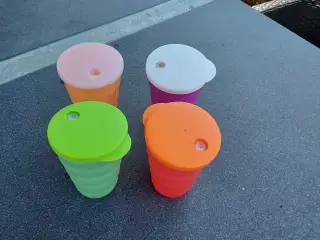 Tupperware avanti glas med sugerørslåg 4 stk