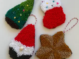 Tuftede jule ornamenter 