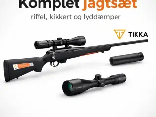 Tikka T1X incl. kikkert og lyddæmper salonriffelsæt-JF3408-kal 22 lr
