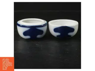 Porcelænsæske med blåt mønster fra B&G (str. 7 cm)