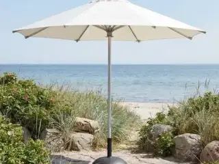 Parasol 3,3 meter i off-white med børstet stål stang