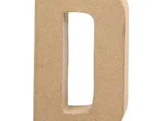 Bogstav, D, H: 20,2 cm, B: 11,5 cm, tykkelse 2,5 cm, 1 stk.