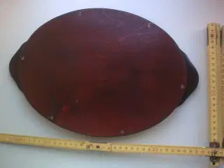 Træbakke m glas & ramme m DIY deko bund