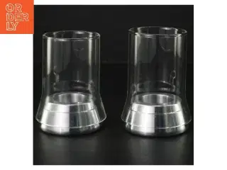 Te-lysestager i glas og metal fra Menu (str. Ø 8 cm)