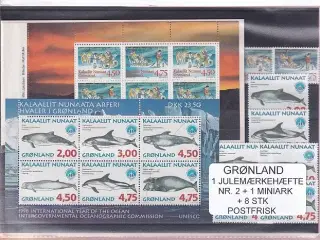 Grønland - Julemærkehæfte Nr. 2 + 1 Miniark + 8 Stk. - Postfrisk