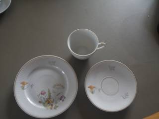 RETRO - 20 dele kaffestel med blomster