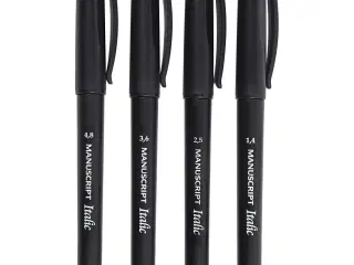 Kalligrafi Tusch Sæt - 4 Størrelser, Sort