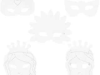 Eventyrmasker, H: 13,5-25 cm, B: 17-25 cm, 230 g, hvid, 16stk./ 1 pk.