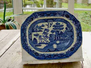 Engelsk fajancefad Blue Willow, Staffordshire