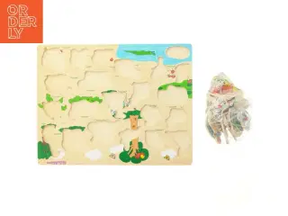 Træpuslespil med dyr og verdenskort fra Eichhorn (str. 44,5. x, 34,5 cm)