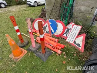 Blandet trafik skilte og kegler