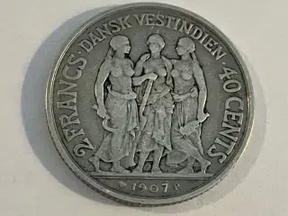 2 Francs / 40 Cent 1905 Dansk Vestindien