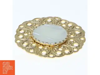 Guld broche (str. Ø 4 cm)