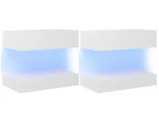 vidaXL sengeborde med LED-lys 2 stk. 60x35 cm spån
