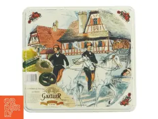 Vintage småkage dåse fra Massilly (str. 23x21 cm)