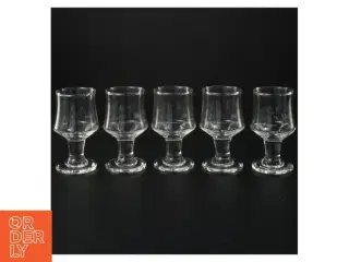Sæt med 5 små glas (str. H 9 cm. ø. 4,5 cm)