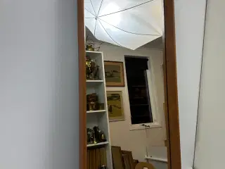 Stort retro teak vægspejl