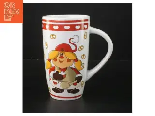 Keramikkrus med julemotiv (str. Ø 9 cm længde 15,5 cm)