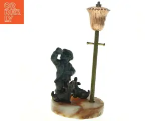 Bord olielampe med Tuborg Manden i bronze kobber og alabast(str. 25 x 12 cm)