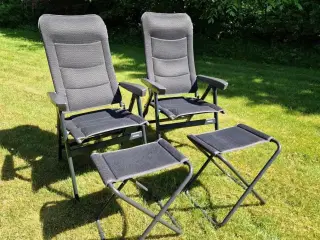 Westfield campingstole med skammel, 2 stk