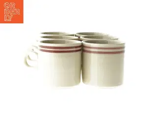 Keramiske krus med røde striber fra Spülmaschinenfest (str. Ø 8x8 cm)