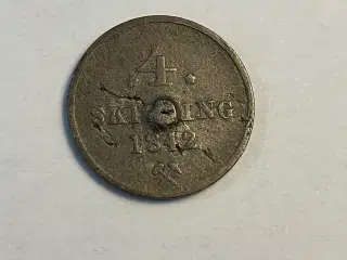 4 Skilling 1842 Norge - Dårlig stand