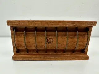 Retro holder i teak og messing
