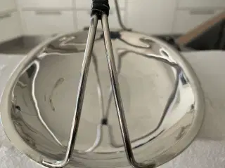 Søde pletsølv skål/fad m sort hank