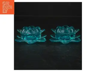 Blå glas lysestager