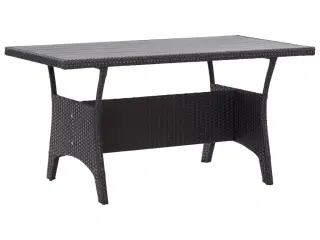 Havebord 120x70x66 cm polyrattan sort