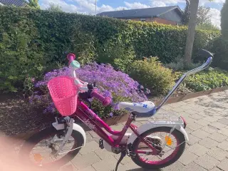 Pigecykel 16" med støttestang.