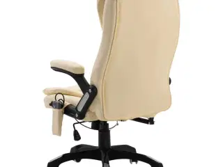 Kontorstol med massagefunktion polyester cremefarvet