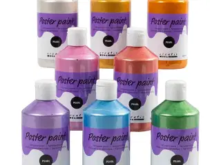Temperamaling Perlemor, ass. farver, 8x300ml/ 1 pk.