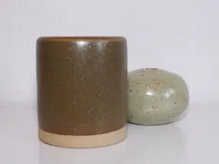 Vase med douche grøn glasur fra Sondrup Keramik