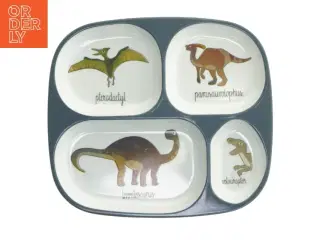 Børnetallerken med dinosaurmotiver fra Sebra (str. 24x21,5 cm)