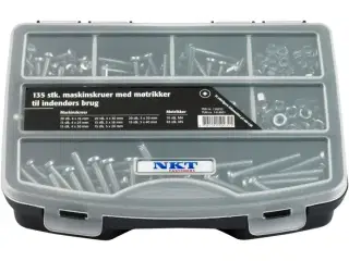 4 pk. NKT sortimentskasse med maskineskruer og møtrikker