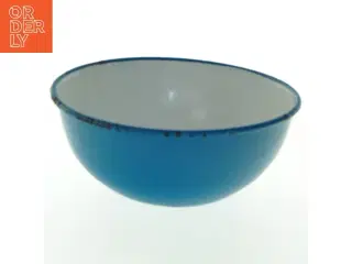 Blå emaljeret skål (str. Ø 15 cm)