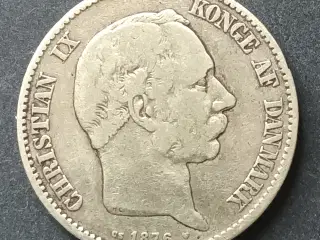 2 kr 1876 i sølv.