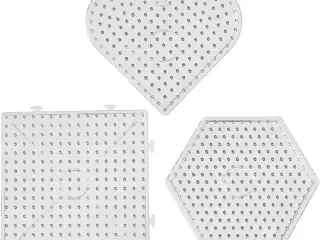 Perleplade, hjerte, sekskant, firkant, str. 15x15-17,5x17,5 cm, JUMBO, klar, 6stk./ 1 pk.