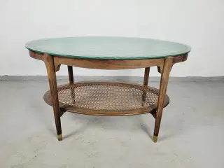 ⭐️- Vintage sofabord i glas og træ