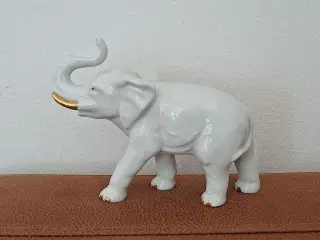 Hvid porcelæns elefant 