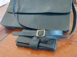 Lædertaske og tegnebog 