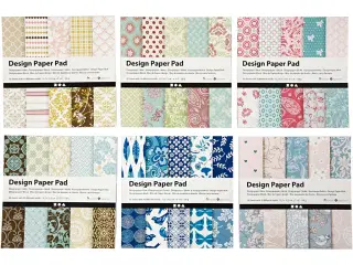 Designpapir i blok, ark 15,2x15,2 cm, 120 g, ass. farver, 300 ark, 6x50ark/ 1 pk.
