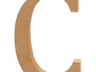 Stort Træbogstav 'C' - 8 cm Høj, 1,5 cm Tykkelse