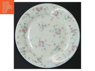 Porcelænstallerken eller fad med blomstermønster (str. Ø 20 cm)