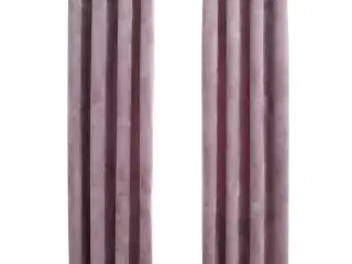 Lysdæmpende gardiner 2 stk. ringe 140 x 225 cm fløjl antik rosa