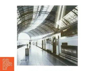 Trykt billede på glas -  af togstation (str. 30 x 30 cm)