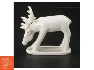 Hvid porcelæn elgfigur (str. 9,5 x. 7,5 cm)